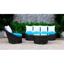 RASF-014 El más nuevo diseño PE rattan muebles de jardín al aire libre Conjunto de sofá doble redonda